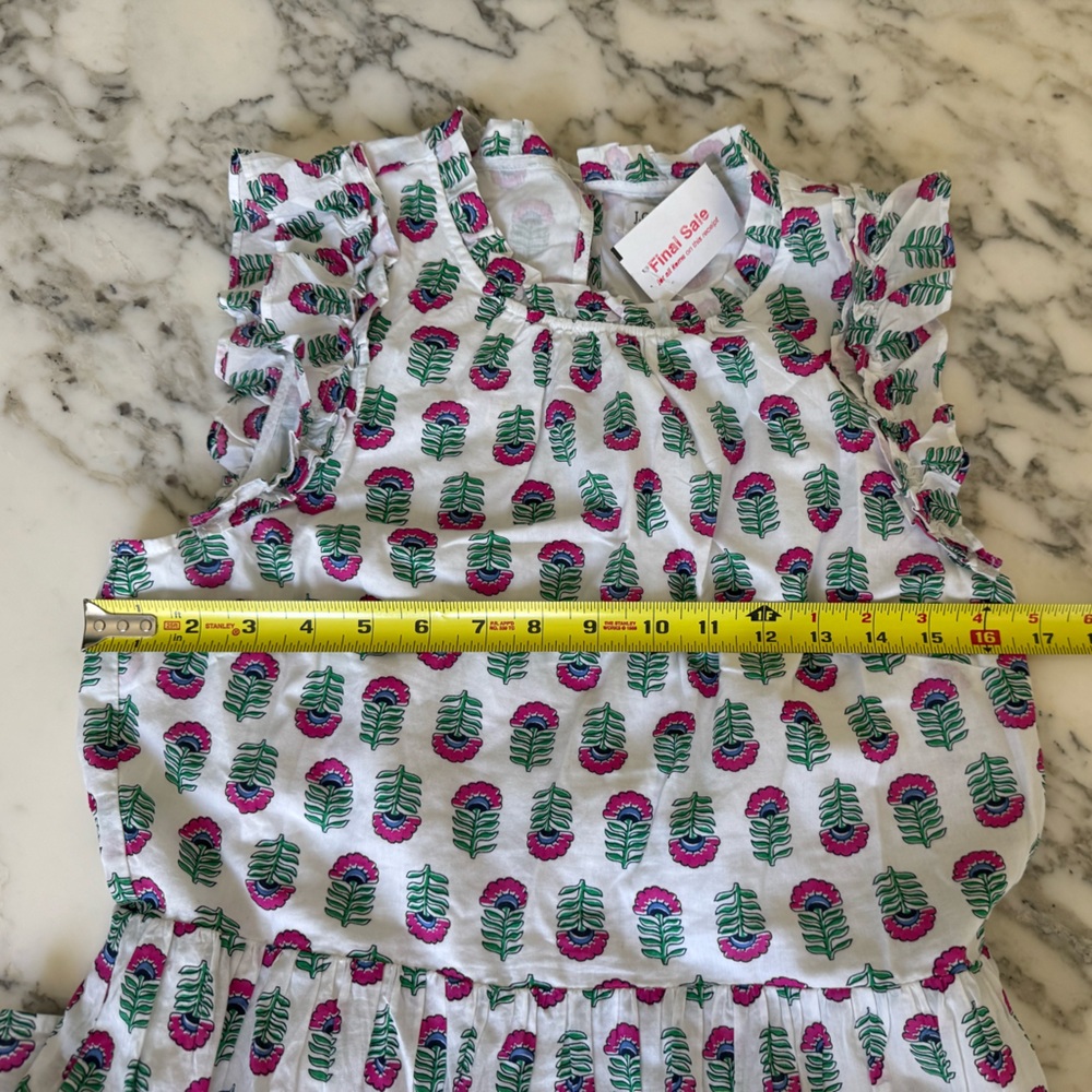 NWT J.Crew Sz 6 Mini Dress Ruffle Sleeves, White Vivid Pink Floral Sundress Flaw - Picture 3 of 9